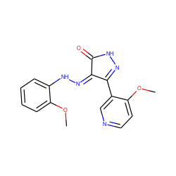 COc1ccccc1N/N=C1\C(=O)NN=C1c1cnccc1OC ZINC000049051532