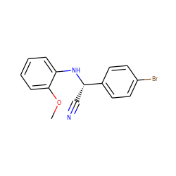COc1ccccc1N[C@@H](C#N)c1ccc(Br)cc1 ZINC000000529982