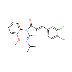 COc1ccccc1N1C(=O)/C(=C/c2ccc(O)c(Cl)c2)S/C1=N\C(C)C ZINC000049126240