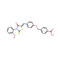 COc1ccccc1N1C(=O)/C(=C/c2ccc(OCc3ccc(C(=O)O)cc3)cc2)SC1=S ZINC000473152344