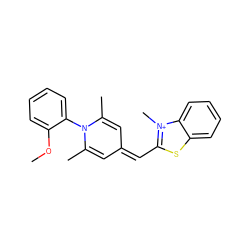 COc1ccccc1N1C(C)=CC(=Cc2sc3ccccc3[n+]2C)C=C1C ZINC000005500655