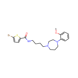 COc1ccccc1N1CCCN(CCCCNC(=O)c2ccc(Br)s2)CC1 ZINC000096270625