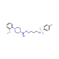 COc1ccccc1N1CCN(C(=N)NCCCCNS(=O)(=O)c2ccc(C)cc2)CC1 ZINC000043019876