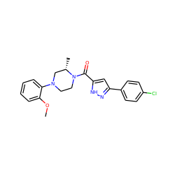 COc1ccccc1N1CCN(C(=O)c2cc(-c3ccc(Cl)cc3)n[nH]2)[C@@H](C)C1 ZINC000071318890