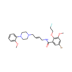 COc1ccccc1N1CCN(C/C=C/CNC(=O)c2cc(Br)cc(OC)c2OCCF)CC1 ZINC000066111625