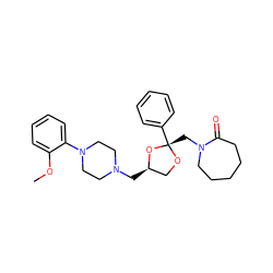COc1ccccc1N1CCN(C[C@@H]2CO[C@@](CN3CCCCCC3=O)(c3ccccc3)O2)CC1 ZINC000064553382