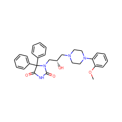 COc1ccccc1N1CCN(C[C@H](O)CN2C(=O)NC(=O)C2(c2ccccc2)c2ccccc2)CC1 ZINC000064548516