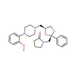 COc1ccccc1N1CCN(C[C@H]2CO[C@](CN3CCCC3=O)(c3ccccc3)O2)CC1 ZINC000064521276