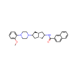 COc1ccccc1N1CCN(C2C[C@H]3CC(NC(=O)c4ccc5ccccc5c4)C[C@@H]3C2)CC1 ZINC000013526156