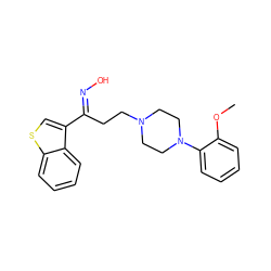 COc1ccccc1N1CCN(CC/C(=N\O)c2csc3ccccc23)CC1 ZINC000013861801