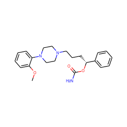 COc1ccccc1N1CCN(CCC[C@@H](OC(N)=O)c2ccccc2)CC1 ZINC000118075362