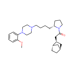 COc1ccccc1N1CCN(CCCC[C@@H]2CCCN2C(=O)C[C@H]2C[C@H]3CC[C@H]2C3)CC1 ZINC000254005508