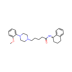 COc1ccccc1N1CCN(CCCCC(=O)N[C@@H]2CCCc3ccccc32)CC1 ZINC000013586531