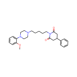 COc1ccccc1N1CCN(CCCCCN2C(=O)CC(c3ccccc3)CC2=O)CC1 ZINC000072172265