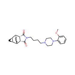 COc1ccccc1N1CCN(CCCCN2C(=O)[C@H]3[C@H]4C=C[C@@H]([C@H]5C[C@H]54)[C@H]3C2=O)CC1 ZINC000195181795