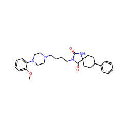 COc1ccccc1N1CCN(CCCCN2C(=O)NC3(CCC(c4ccccc4)CC3)C2=O)CC1 ZINC000474610077