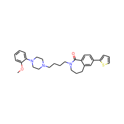 COc1ccccc1N1CCN(CCCCN2CCCc3cc(-c4cccs4)ccc3C2=O)CC1 ZINC000071342098