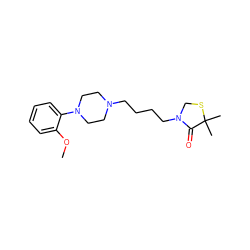 COc1ccccc1N1CCN(CCCCN2CSC(C)(C)C2=O)CC1 ZINC000013759345