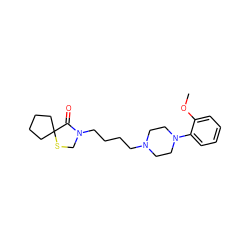 COc1ccccc1N1CCN(CCCCN2CSC3(CCCC3)C2=O)CC1 ZINC000012356263