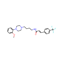 COc1ccccc1N1CCN(CCCCNC(=O)/C=C/c2ccc(C(F)(F)F)cc2)CC1 ZINC000013526275