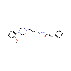 COc1ccccc1N1CCN(CCCCNC(=O)/C=C/c2ccccc2)CC1 ZINC000013526258