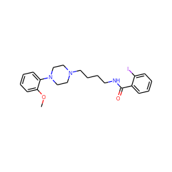 COc1ccccc1N1CCN(CCCCNC(=O)c2ccccc2I)CC1 ZINC000013526198