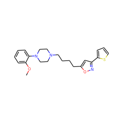 COc1ccccc1N1CCN(CCCCc2cc(-c3cccs3)no2)CC1 ZINC000013441306