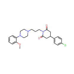 COc1ccccc1N1CCN(CCCN2C(=O)CC(c3ccc(Cl)cc3)CC2=O)CC1 ZINC000072172285