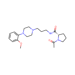 COc1ccccc1N1CCN(CCCNC(=O)[C@@H]2CCCN2C(C)=O)CC1 ZINC000040916612