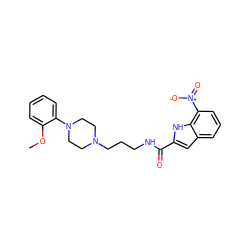 COc1ccccc1N1CCN(CCCNC(=O)c2cc3cccc([N+](=O)[O-])c3[nH]2)CC1 ZINC000205635881