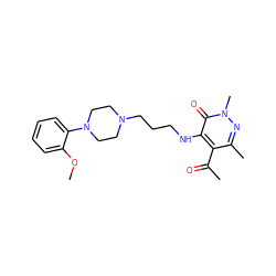 COc1ccccc1N1CCN(CCCNc2c(C(C)=O)c(C)nn(C)c2=O)CC1 ZINC000013863391