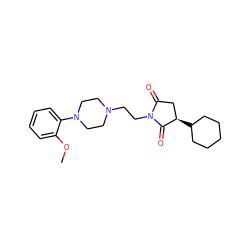 COc1ccccc1N1CCN(CCN2C(=O)C[C@@H](C3CCCCC3)C2=O)CC1 ZINC000040916601