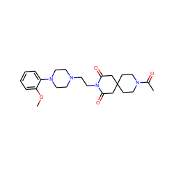 COc1ccccc1N1CCN(CCN2C(=O)CC3(CCN(C(C)=O)CC3)CC2=O)CC1 ZINC000013560173