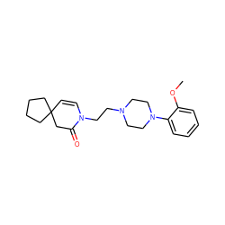 COc1ccccc1N1CCN(CCN2C=CC3(CCCC3)CC2=O)CC1 ZINC000013560182