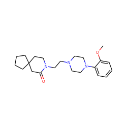 COc1ccccc1N1CCN(CCN2CCC3(CCCC3)CC2=O)CC1 ZINC000013560183