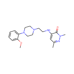 COc1ccccc1N1CCN(CCNc2cc(C)nn(C)c2=O)CC1 ZINC000013863390