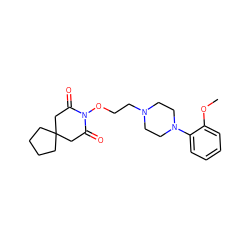 COc1ccccc1N1CCN(CCON2C(=O)CC3(CCCC3)CC2=O)CC1 ZINC000053070565