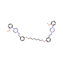 COc1ccccc1N1CCN(CCc2cccc(OCCCCCCCCOc3cccc(CCN4CCN(c5ccccc5OC)CC4)c3)c2)CC1 ZINC000028873144