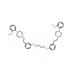 COc1ccccc1N1CCN(CCc2cccc(OCCCCOc3cccc(CCN4CCN(c5ccccc5OC)CC4)c3)c2)CC1 ZINC000028873119
