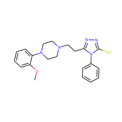 COc1ccccc1N1CCN(CCc2nnc(S)n2-c2ccccc2)CC1 ZINC000095307973