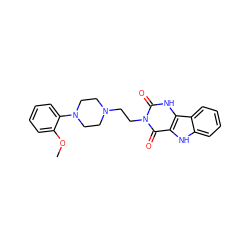 COc1ccccc1N1CCN(CCn2c(=O)[nH]c3c([nH]c4ccccc43)c2=O)CC1 ZINC000029486259