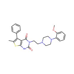 COc1ccccc1N1CCN(CCn2c(=O)[nH]c3sc(C)c(-c4ccccc4)c3c2=O)CC1 ZINC000033989908