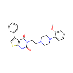 COc1ccccc1N1CCN(CCn2c(=O)[nH]c3scc(-c4ccccc4)c3c2=O)CC1 ZINC000001487800