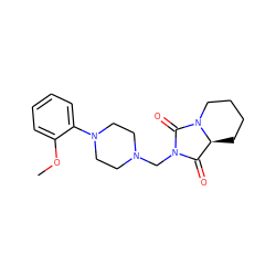 COc1ccccc1N1CCN(CN2C(=O)[C@@H]3CCCCN3C2=O)CC1 ZINC000013760040