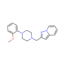 COc1ccccc1N1CCN(Cc2cc3ccccn3n2)CC1 ZINC000043121452