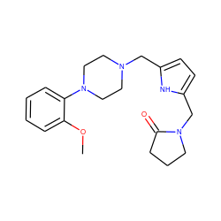 COc1ccccc1N1CCN(Cc2ccc(CN3CCCC3=O)[nH]2)CC1 ZINC000013449336