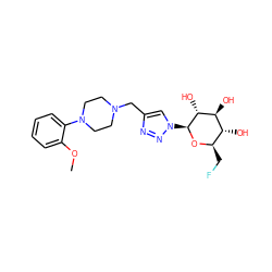 COc1ccccc1N1CCN(Cc2cn([C@@H]3O[C@H](CF)[C@@H](O)[C@H](O)[C@H]3O)nn2)CC1 ZINC000096286424