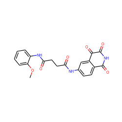 COc1ccccc1NC(=O)CCC(=O)Nc1ccc2c(c1)C(=O)C(=O)NC2=O ZINC000013683289