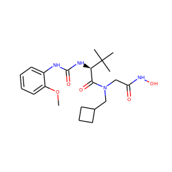 COc1ccccc1NC(=O)N[C@H](C(=O)N(CC(=O)NO)CC1CCC1)C(C)(C)C ZINC000058538187