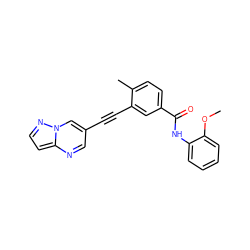 COc1ccccc1NC(=O)c1ccc(C)c(C#Cc2cnc3ccnn3c2)c1 ZINC000095592019